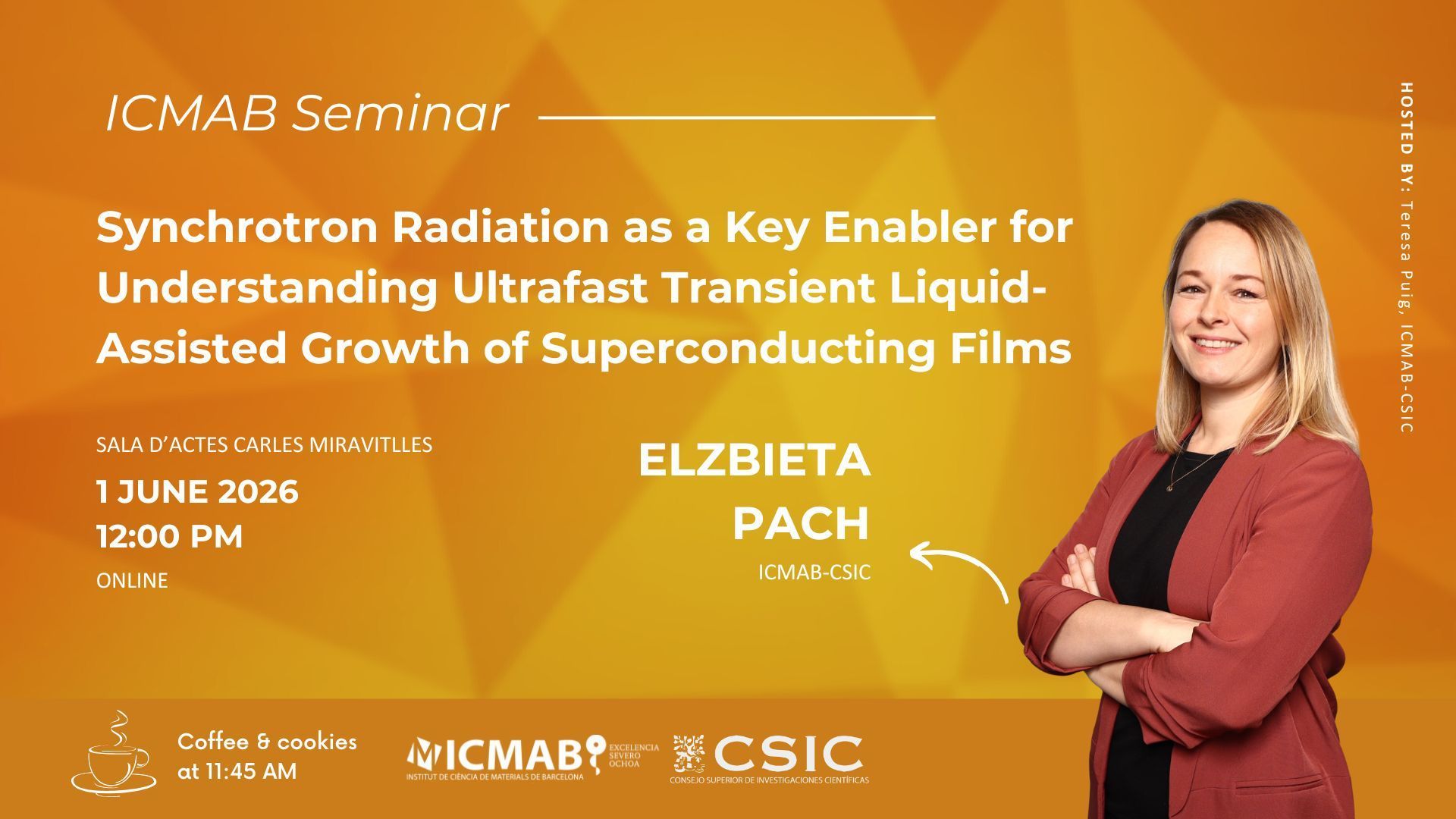 Video of the seminar by Elzbieta Pach: “Synchrotron Radiation as a Key Enabler for Understanding Ultrafast Transient Liquid-Assisted Growth”